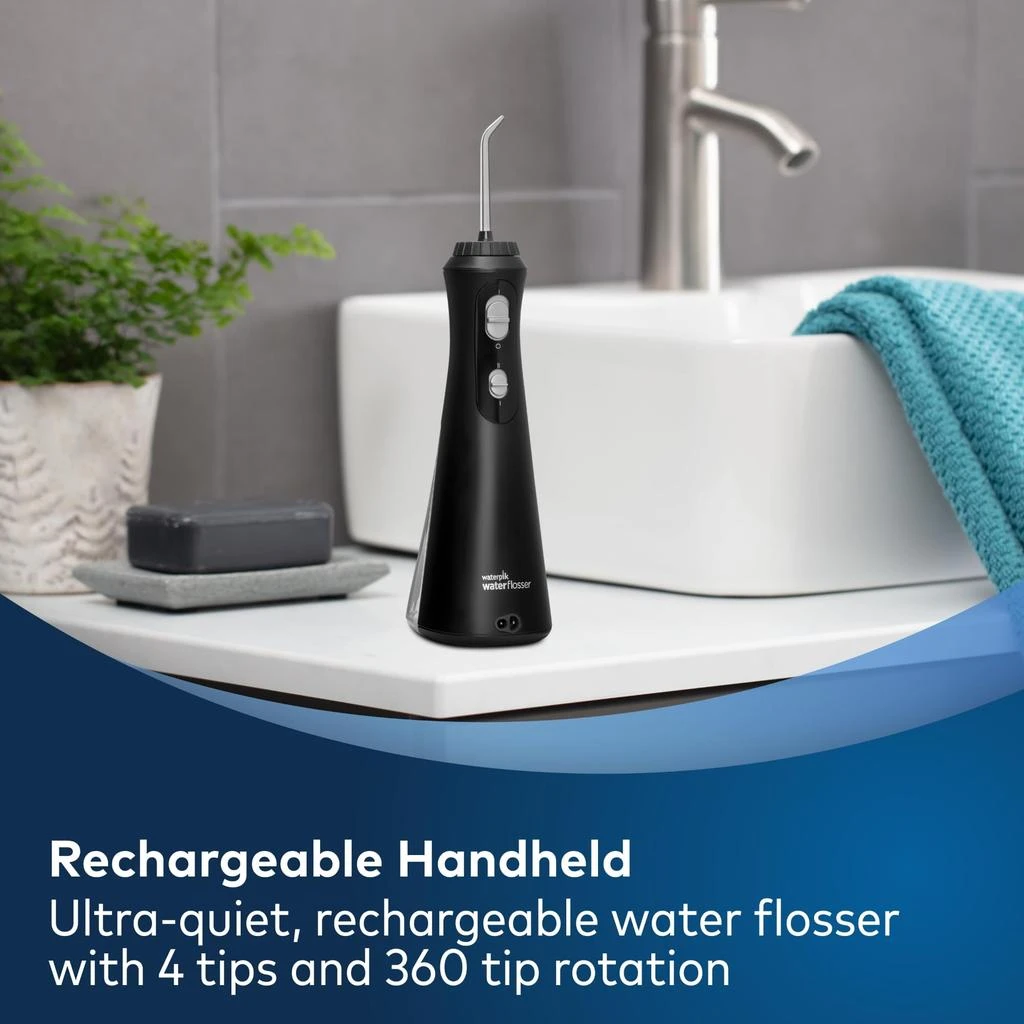商品Waterpik|Waterpik Cordless Plus Water Flosser with 4 Flossing Tips, Rechargeable and Portable for Travel and Home, ADA Accepted, Black WP-462,价格¥570,第5张图片详细描述