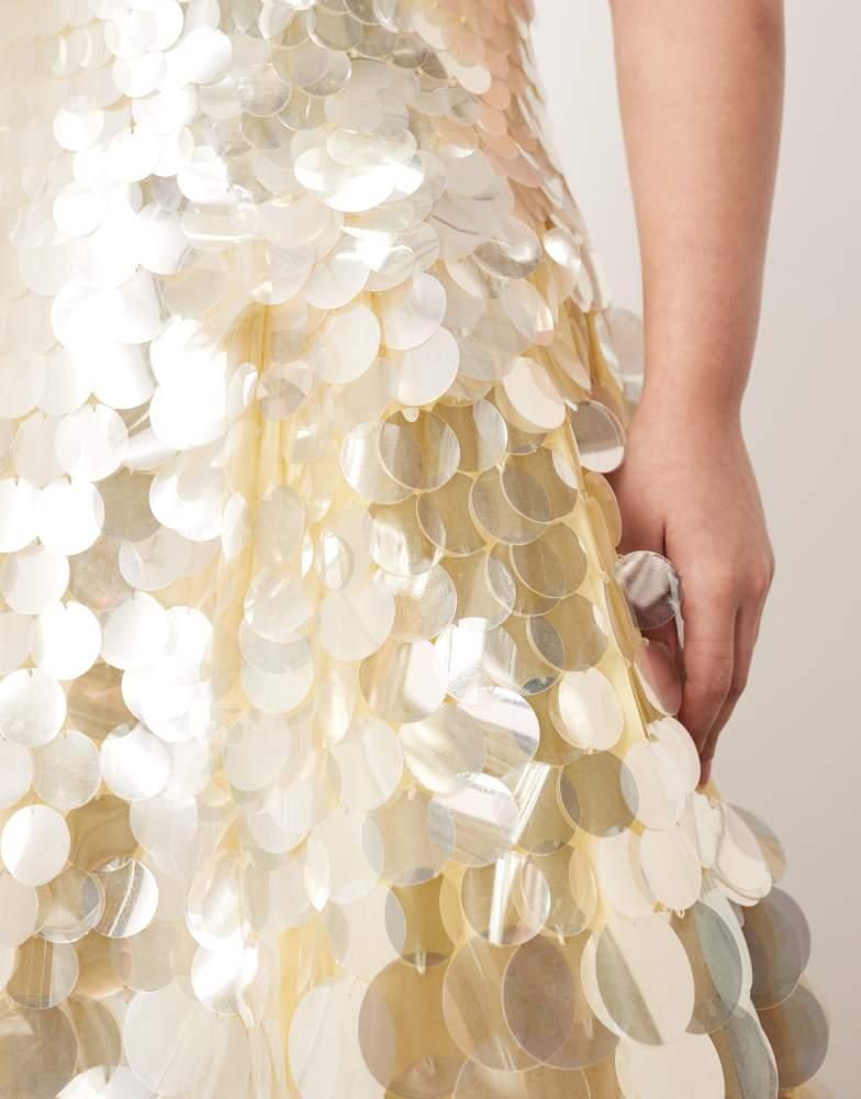 ARRANGE ARRANGE Curve embellished disc sequin square neck full skirt midi dress in lemon - Dresses & Skirts - Free Shipping - BeyondStyle ARRANGE ARRANGE Curve embellished disc sequin square neck full skirt midi dress in lemon - Dresses & Skirts - Free Shipping - BeyondStyle