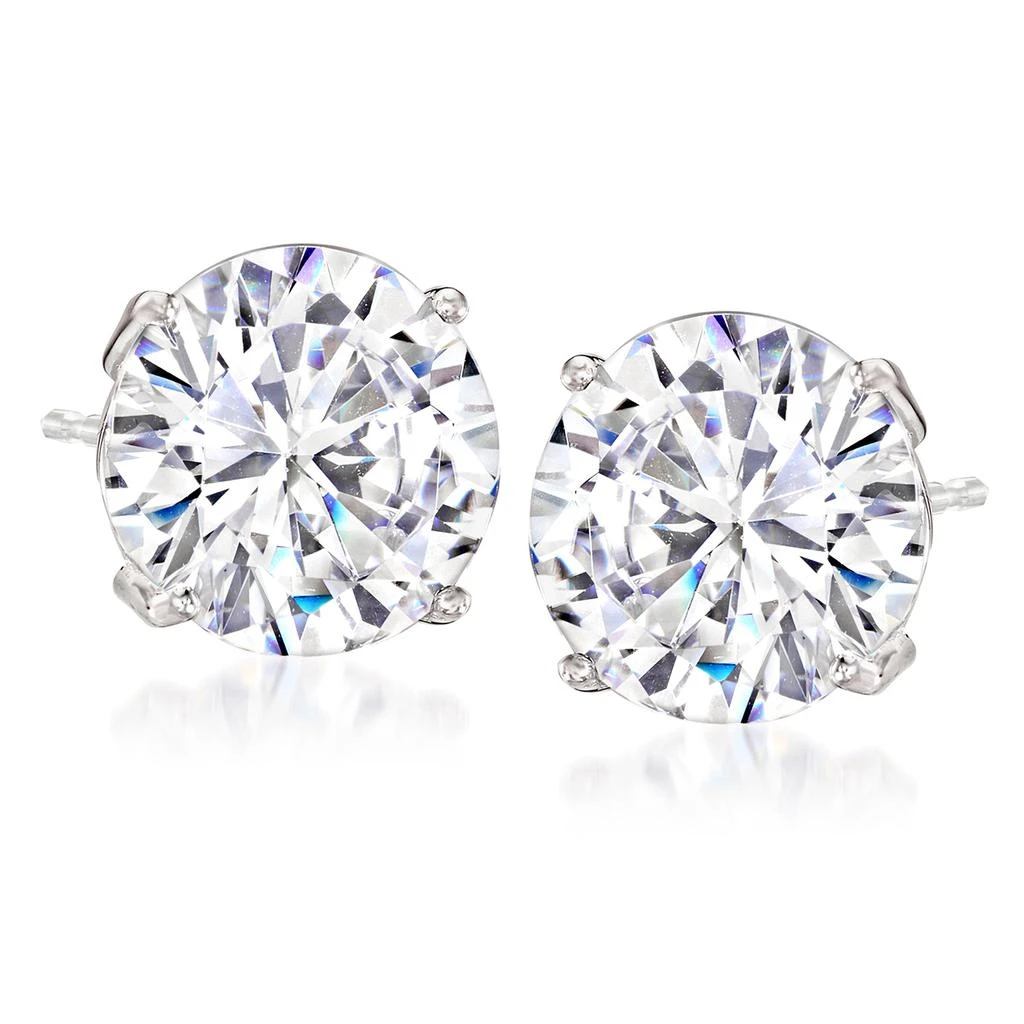 商品Ross-Simons|CZ Stud Earrings in 14kt White Gold,价格¥1124,第1张图片