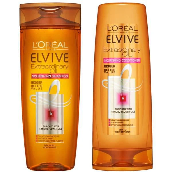 商品L'Oreal Paris|L'Oréal Paris Elvive Extraordinary Oil Shampoo and Conditioner Set,价格¥119,第1张图片