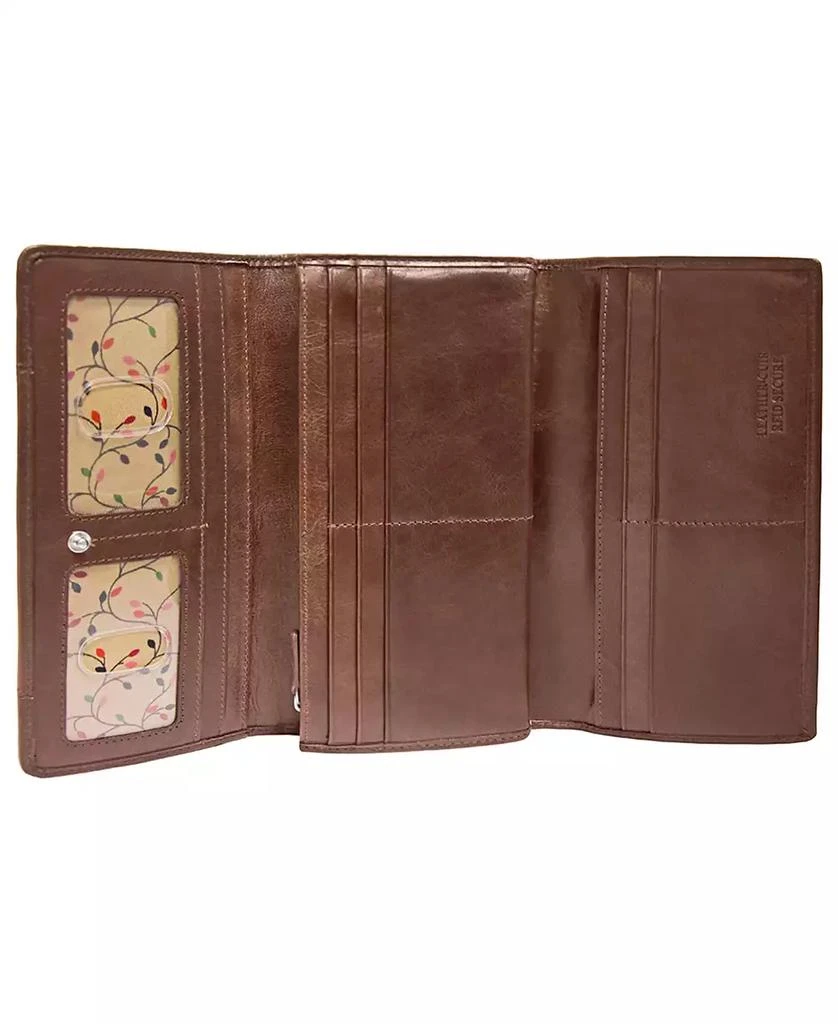 商品Mancini Leather Goods|Casablanca Collection RFID Secure Ladies Trifold Wallet,价格¥743,第4张图片详细描述
