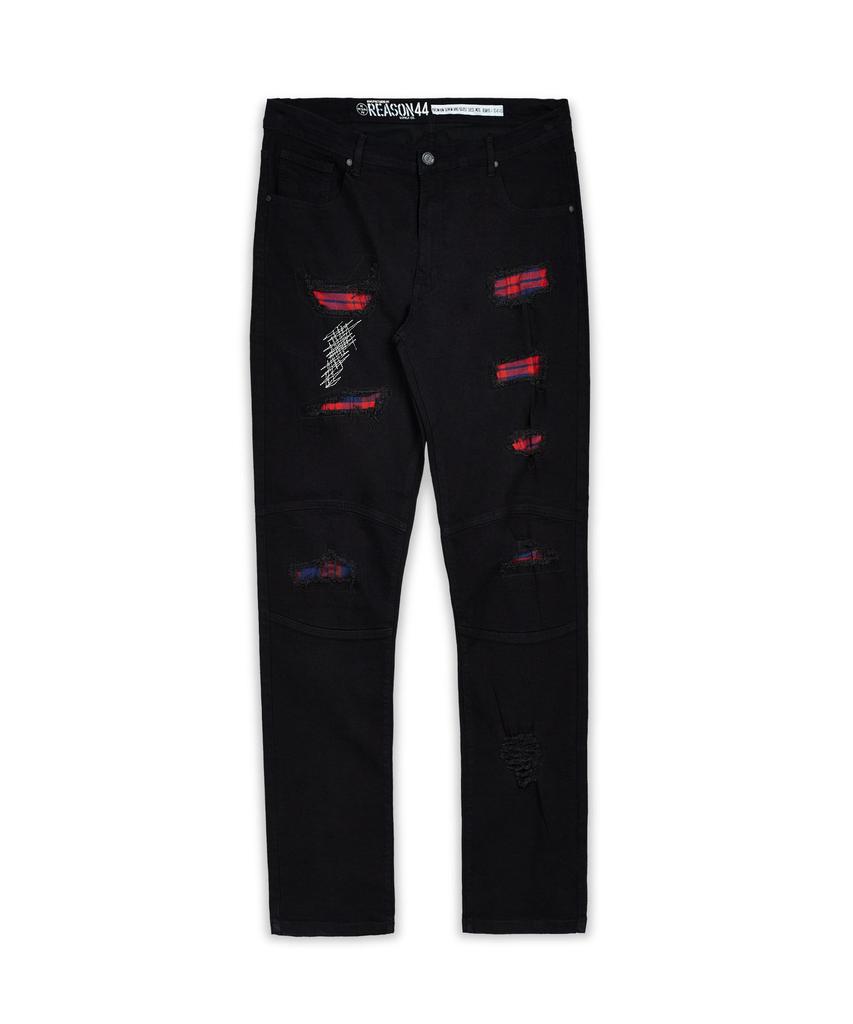 Plus Size Black Set Patch Jeans商品第1张图片规格展示