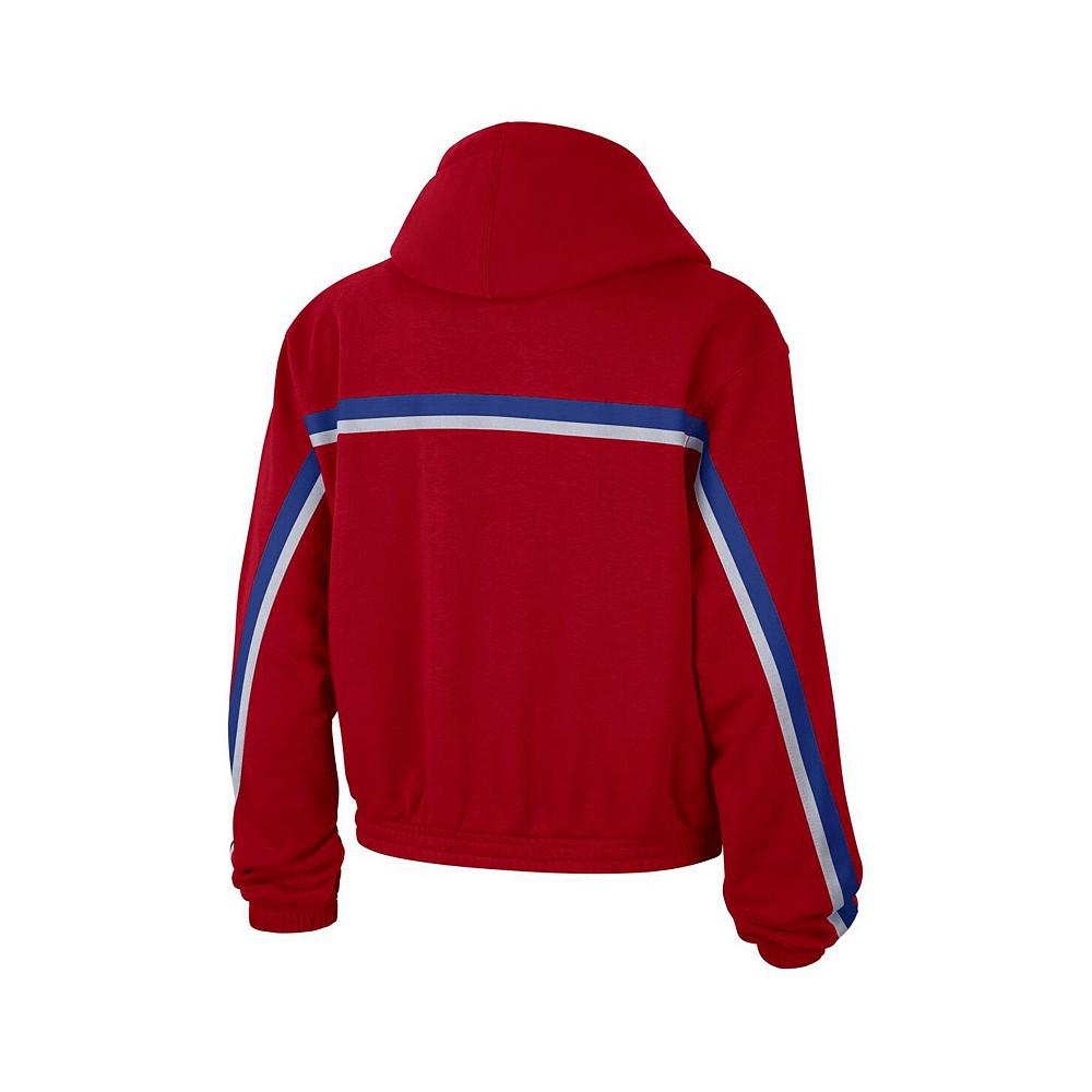 Women's Brand Red Philadelphia 76ers Courtside Statement Edition Pullover Hoodie商品第2张图片规格展示