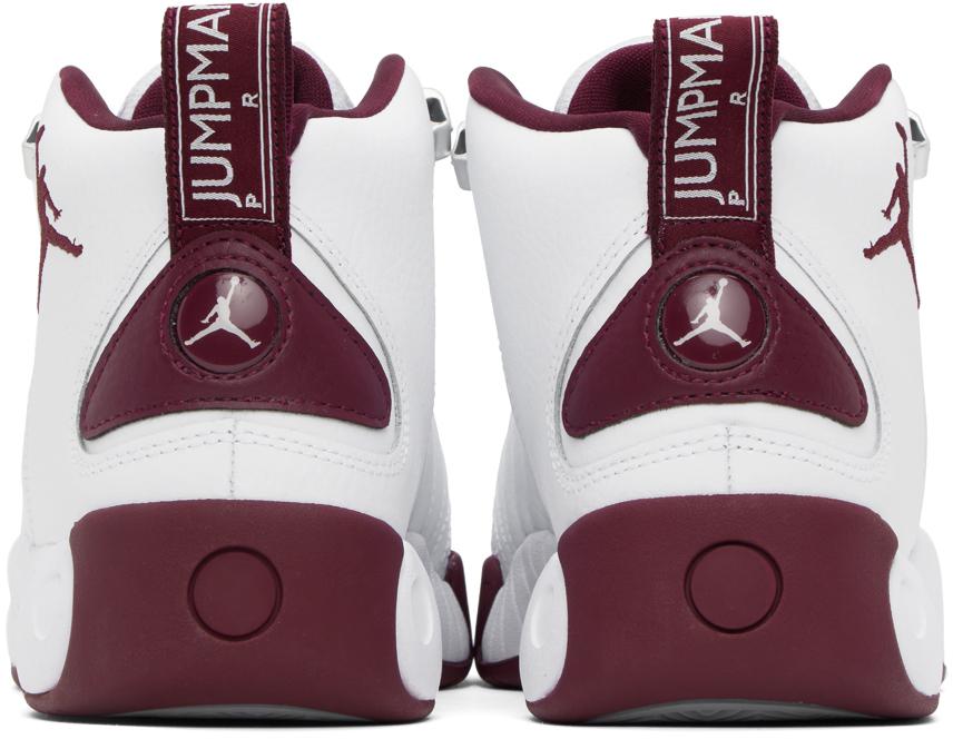 White & Burgundy Jumpman Pro Sneakers商品第2张图片规格展示