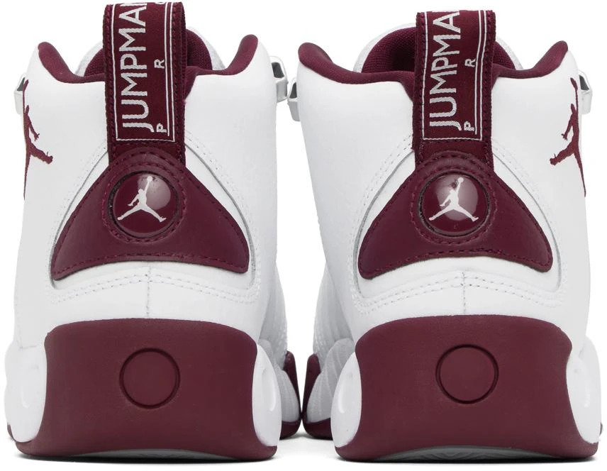 商品Jordan|White & Burgundy Jumpman Pro Sneakers,价格¥1117,第2张图片详细描述