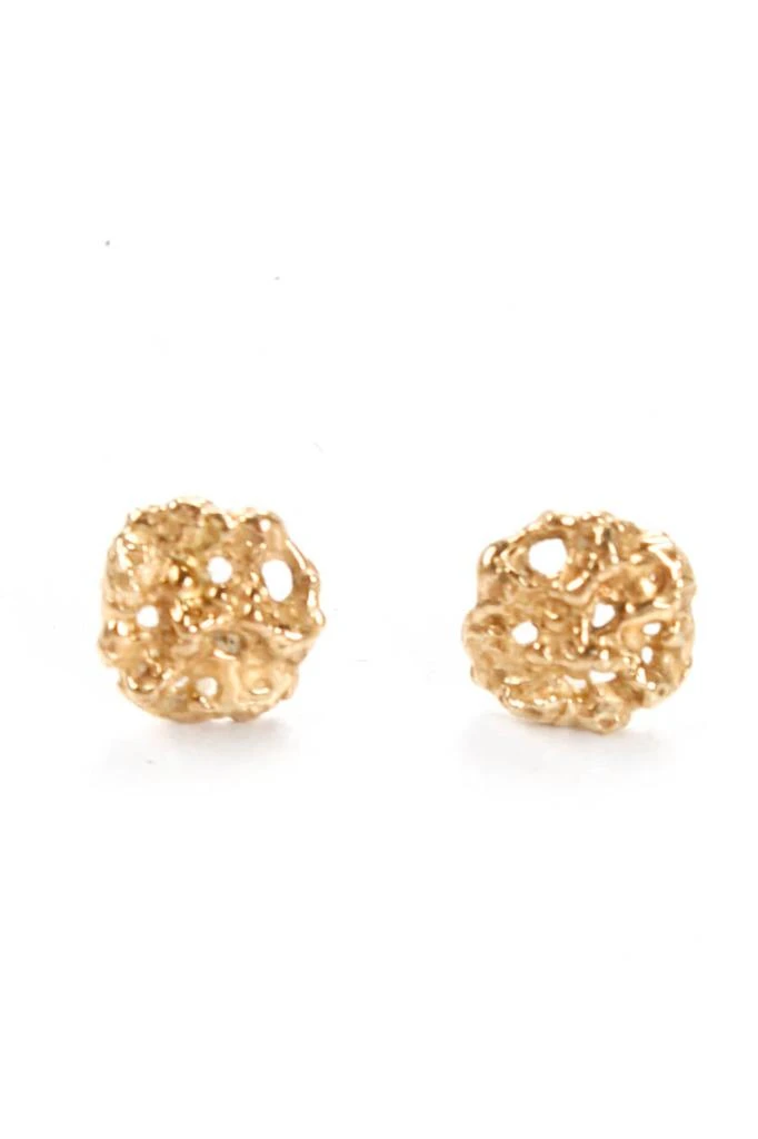 商品[二手商品] Not Available|Designer Womens 14K Yellow Gold Nugget Stud Earrings .67g,价格¥1589,第1张图片