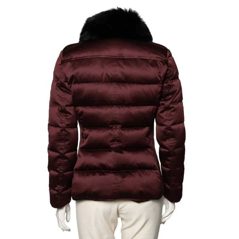 商品[二手商品] Burberry|Burberry Brit Burgundy Synthetic Fox Fur Trimmed Puffer Jackets S,价格¥3423,第3张图片详细描述