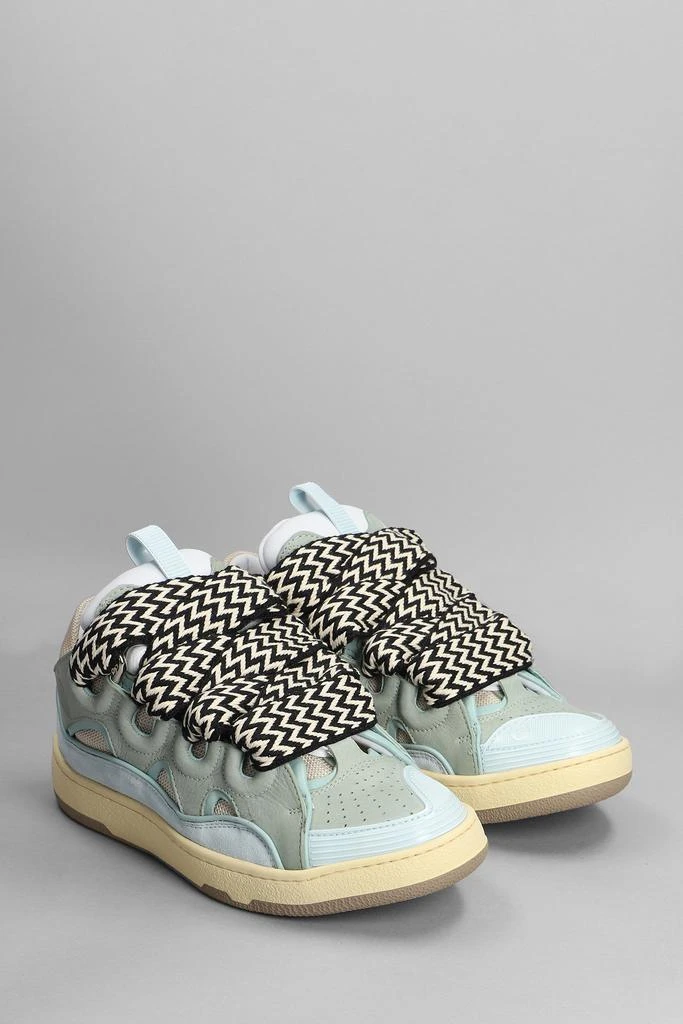 商品Lanvin|Lanvin Curb Sneakers In Cyan Suede And Leather,价格¥5837,第2张图片详细描述