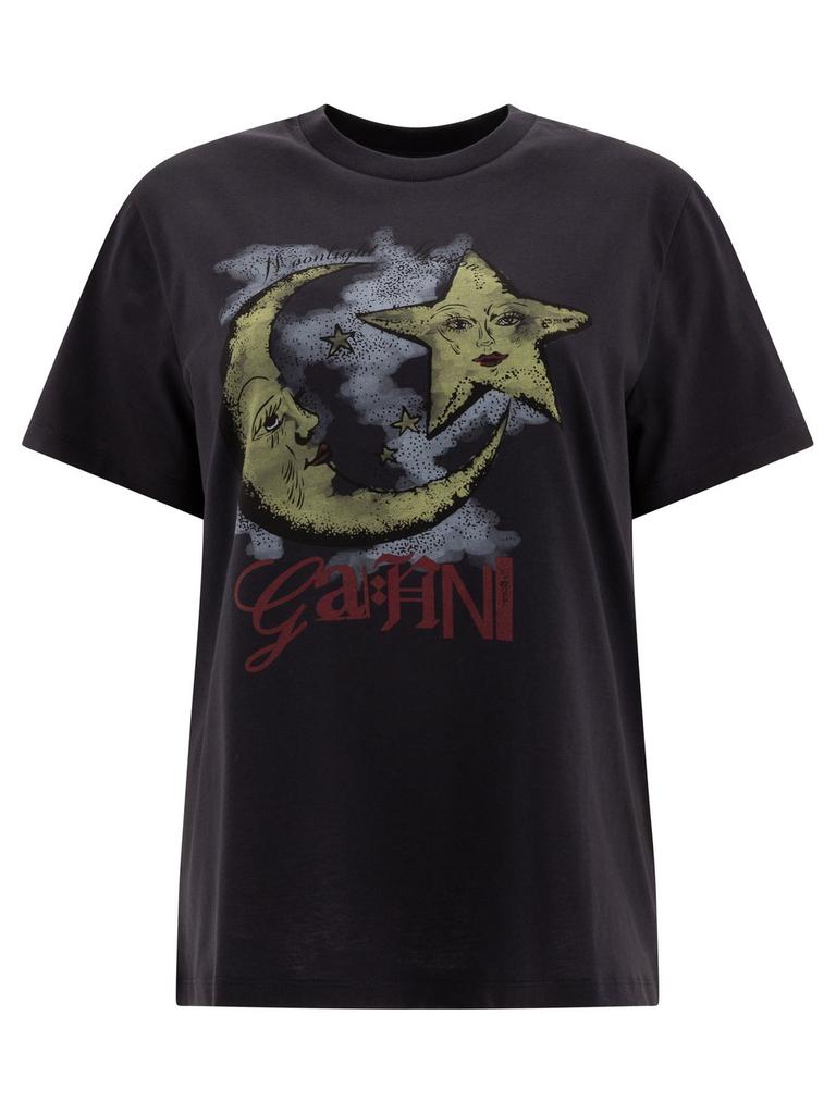Ganni Ganni Graphic Printed Crewneck T-Shirt - T-Shirts