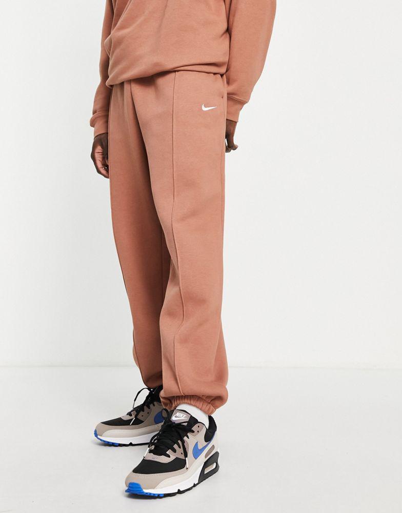 Nike Trend unisex fleece oversized joggers in brown商品第1张图片规格展示