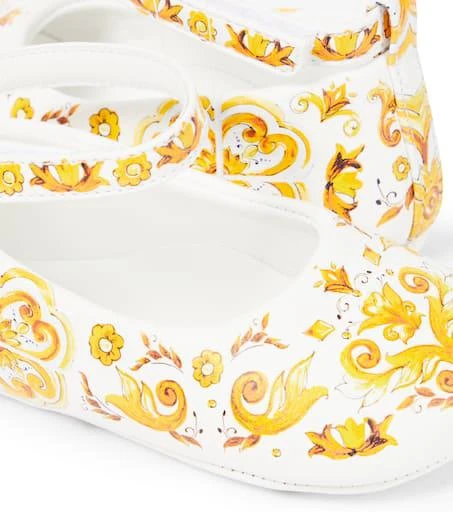 商品Dolce & Gabbana|婴幼儿 — 印花皮革芭蕾舞平底鞋,价格¥2335,第4张图片详细描述