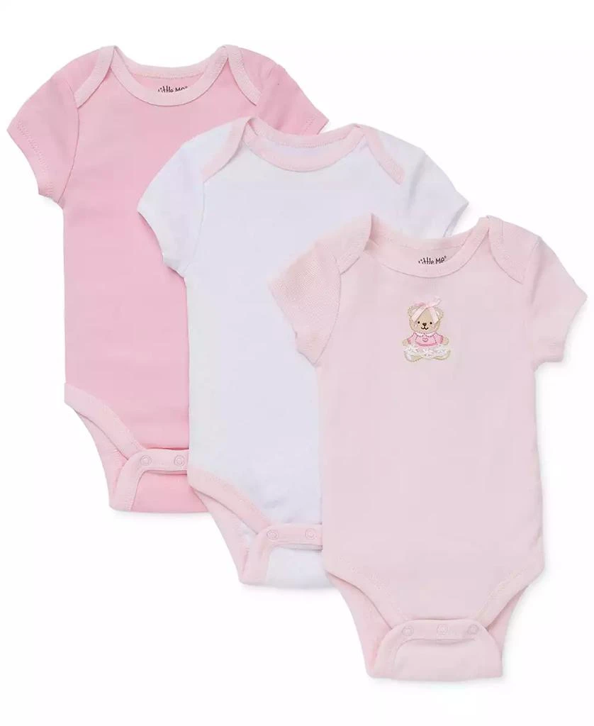 商品Little Me|Baby Girls Sweet Bear Bodysuits 3-Pack,价格¥98,第1张图片