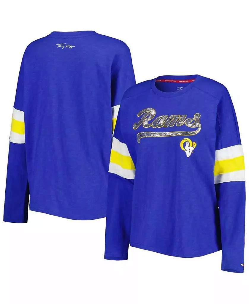 商品Tommy Hilfiger|Women's Royal Los Angeles Rams Justine Long Sleeve Tunic T-shirt,价格¥419,第5张图片详细描述