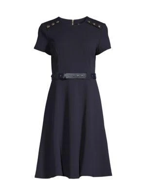 商品Karl Lagerfeld Paris|Belted Fit-&-Flare Dress,价格¥559,第3张图片详细描述