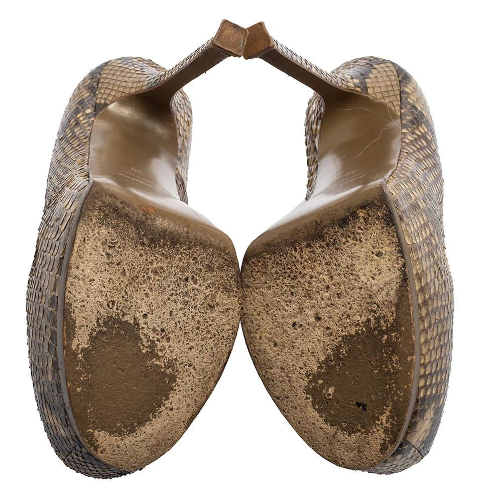 Saint Laurent Beige Python Tribtoo Platform Pumps Size 38 商品