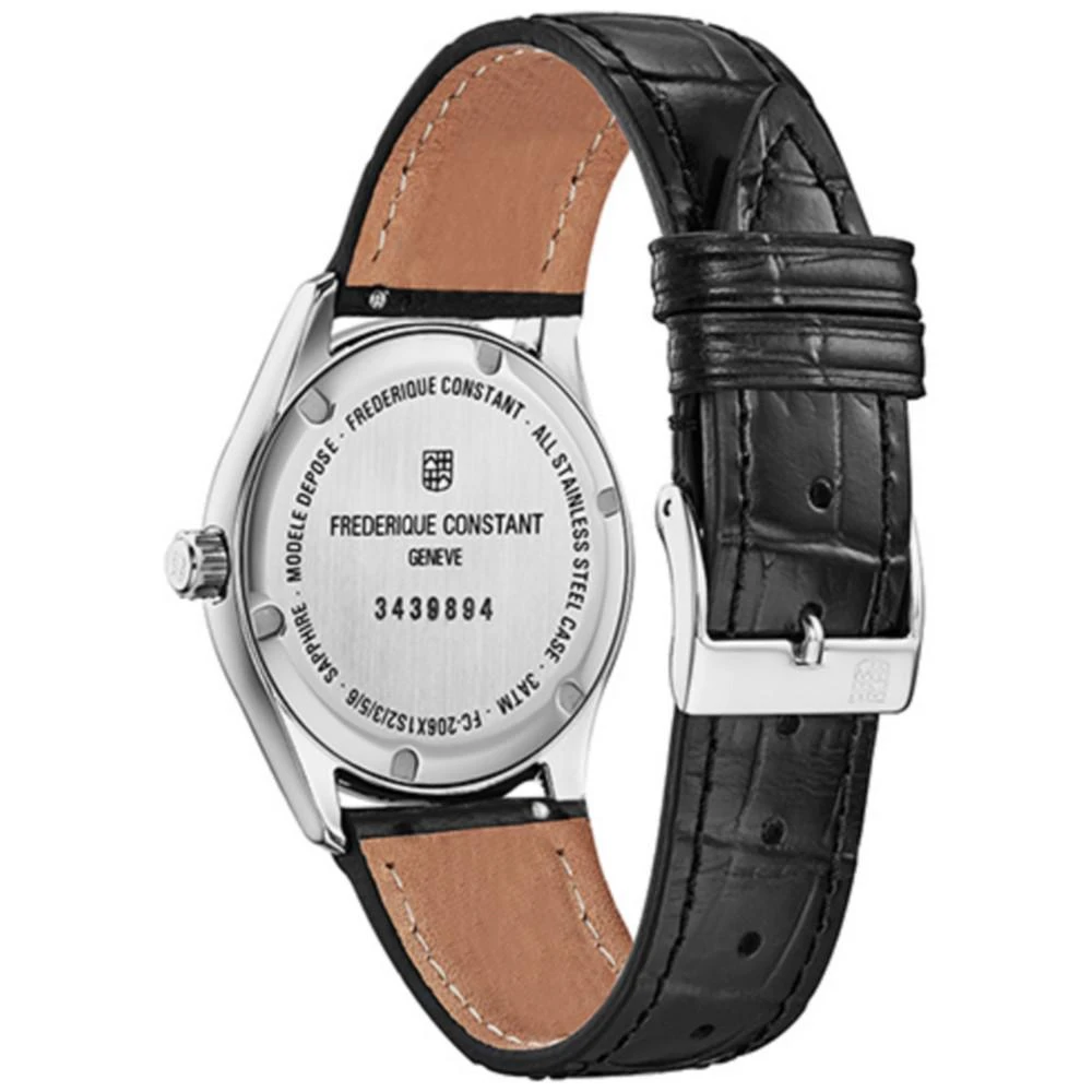 商品Frederique Constant|Women's Swiss Quartz Diamond (5/8 ct. t.w.) Black Leather Strap Watch 36mm,价格¥12980,第2张图片详细描述