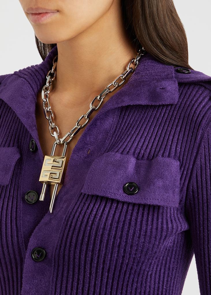 商品Givenchy|Lock silver-tone chain necklace,价格¥6354,第4张图片详细描述