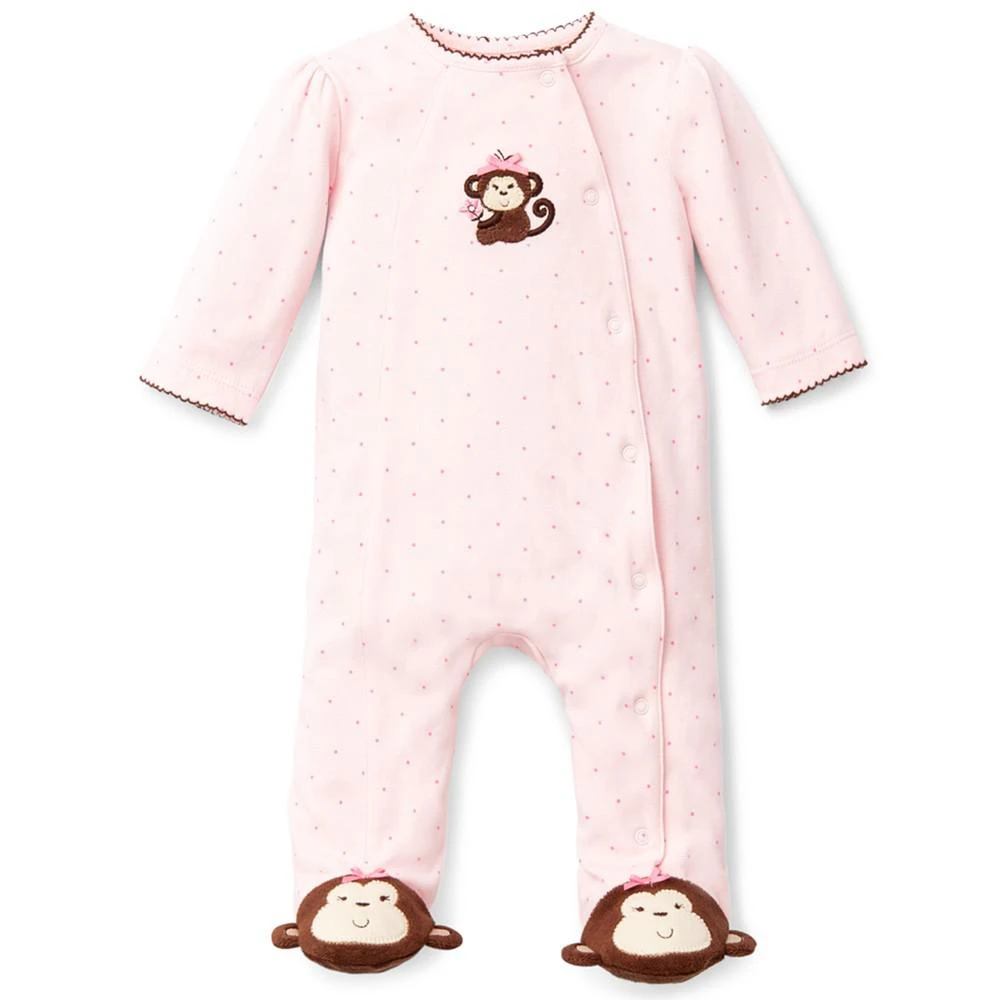 商品Little Me|女婴小猴子包脚连体衣 Little Me Baby Girls' Pretty Monkey Footed Coverall,价格¥90,第1张图片