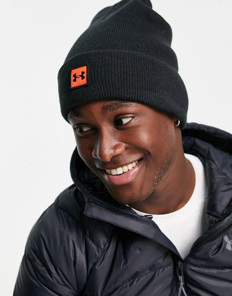 商品Under Armour|Under Armour Training Halftime ribbed beanie in black and red,价格¥120,第3张图片详细描述