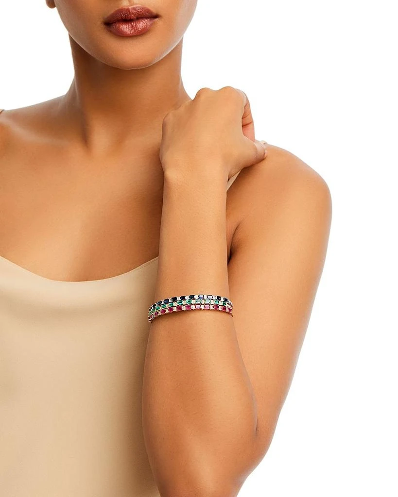 Emerald & Diamond Bangle Bracelet in 14K Yellow Gold 商品