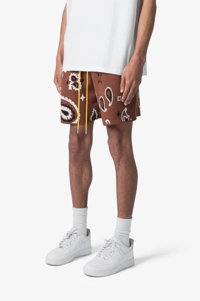 商品MNML|Paisley Knit Shorts - Brown,价格¥287,第2张图片详细描述