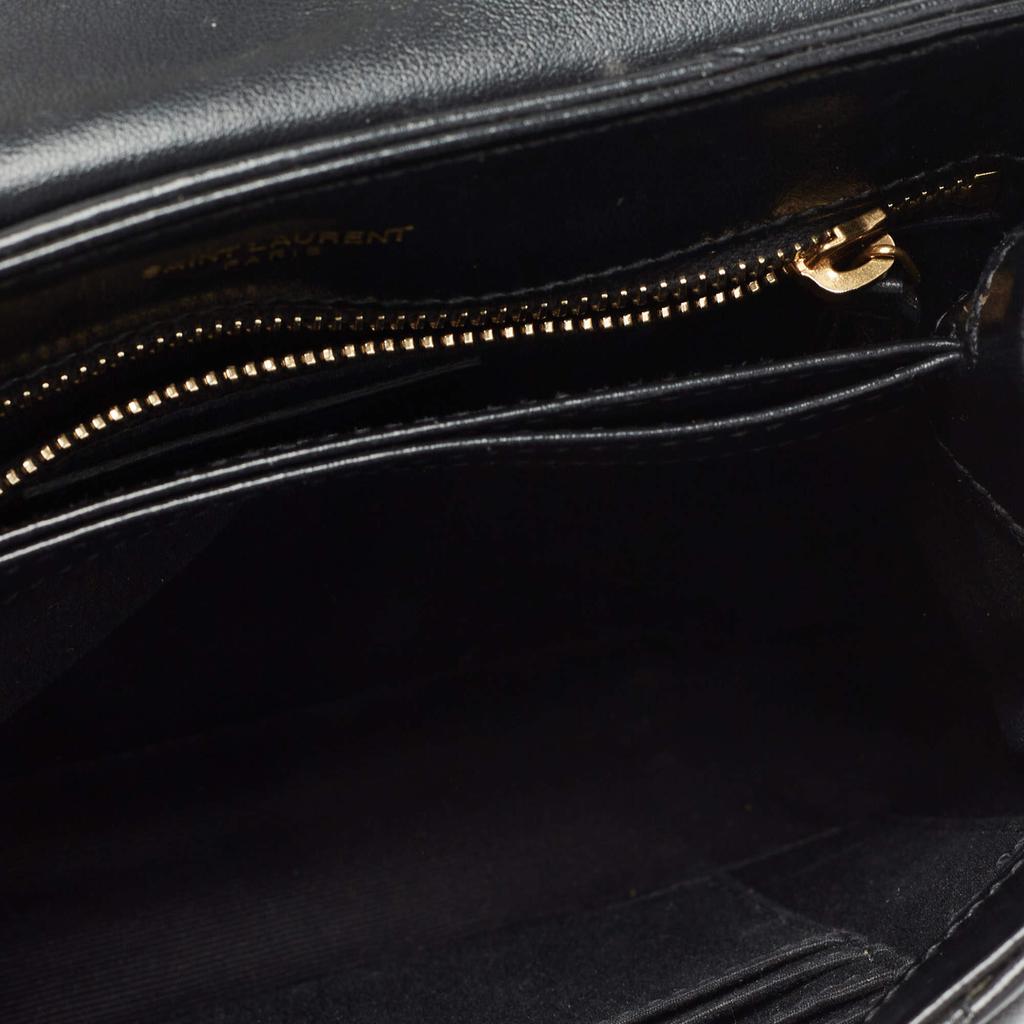Saint Laurent Black Matelassé Leather Toy Loulou Crossbody Bag商品第8张图片规格展示