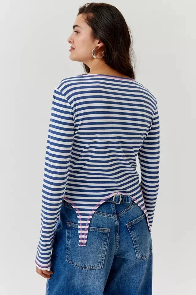 商品Urban Outfitters|Striped Bow Long Sleeve Baby Tee,价格¥189,第4张图片详细描述