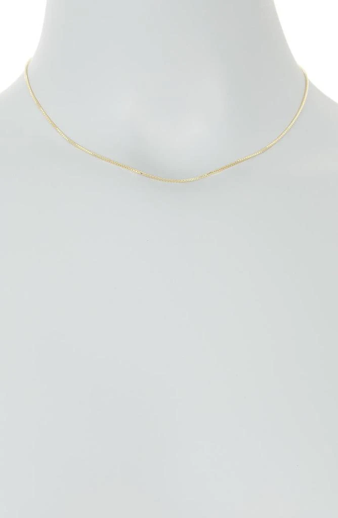 商品Argento Vivo Sterling Silver|14K Gold Plated Sterling Silver Box Chain Necklace,价格¥123,第2张图片详细描述