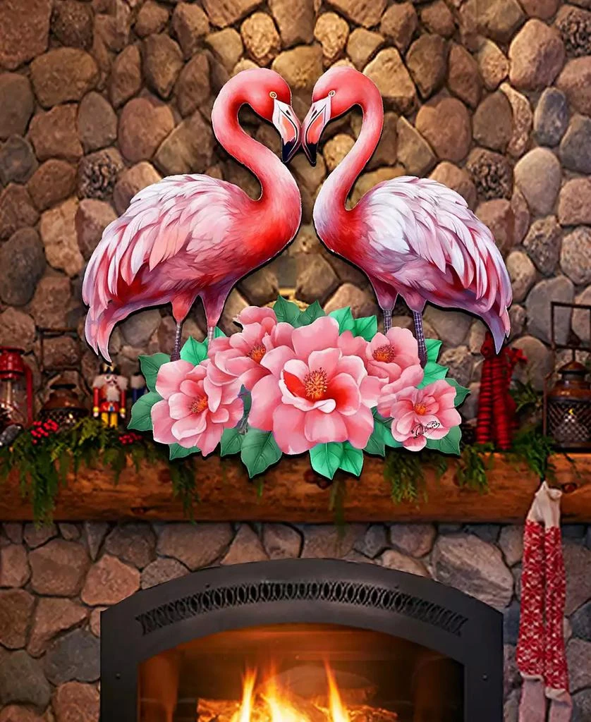 商品Designocracy|Holiday Wall Decor Door Decor Flamingos in Love Wooden G. DeBrekht,价格¥1099,第5张图片详细描述