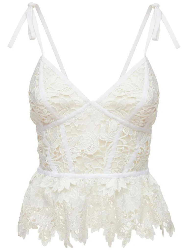 商品PRABAL GURUNG|Cotton Lace Cropped Bustier Top,价格¥1530,第1张图片