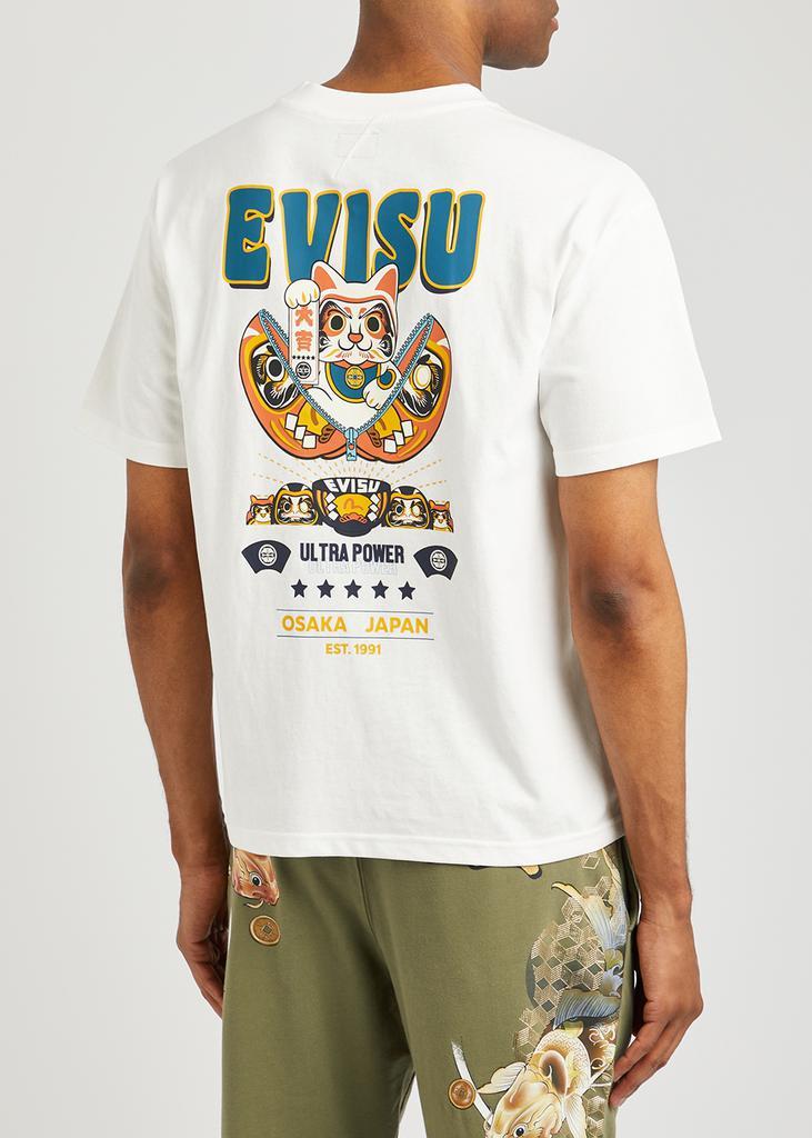 商品Evisu|Zip-up Daruma And Fortune Cat cotton T-shirt,价格¥872,第5张图片详细描述