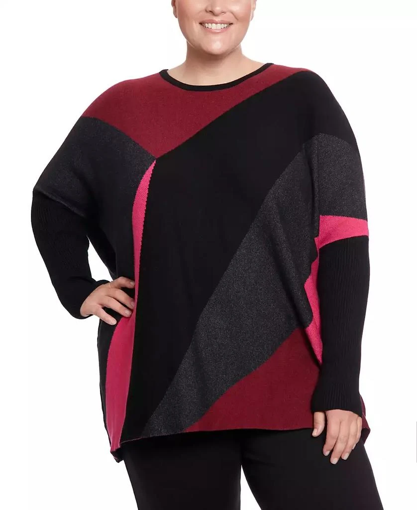 商品Joseph A|Plus Size Crewneck Poncho Sweater,价格¥297,第4张图片详细描述