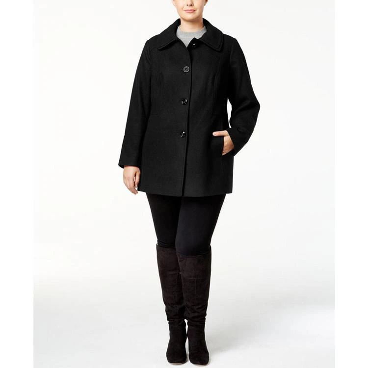 商品London Fog|Plus Size Layered-Collar Peacoat,价格¥748,第2张图片详细描述