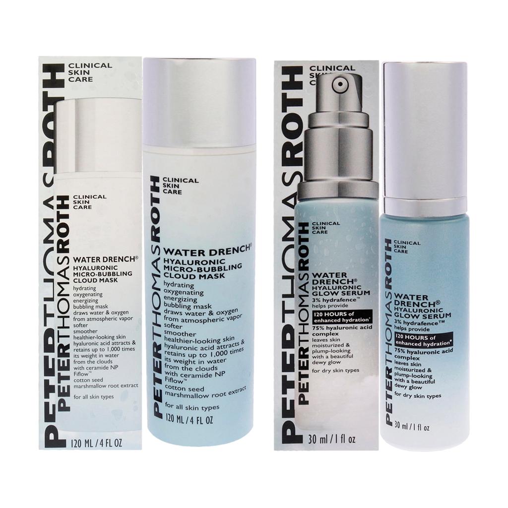 Water Drench Hyaluronic Kit by Peter Thomas Roth for Unisex - 2 Pc Kit 1oz Glow Serum, 4oz Micro-Bubbling Cloud Mask商品第1张图片规格展示