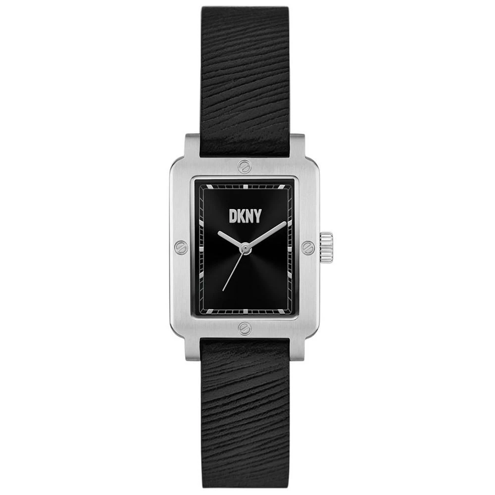 商品DKNY|Women's City Rivet Three Hand Black Leather Watch 24mm,价格¥1014,第1张图片