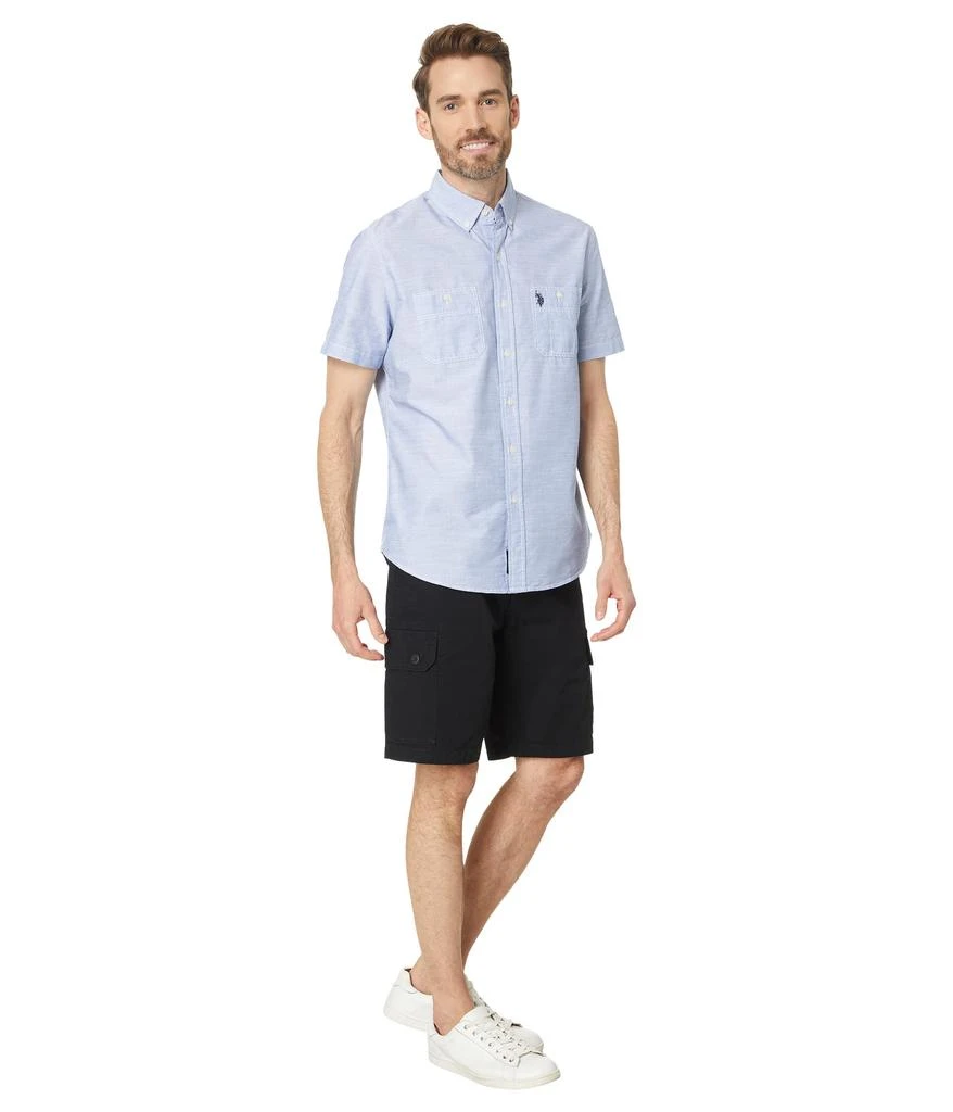 商品U.S. POLO ASSN.|Short Sleeve Solid Eoe Slub Woven Shirt,价格¥191,第4张图片详细描述