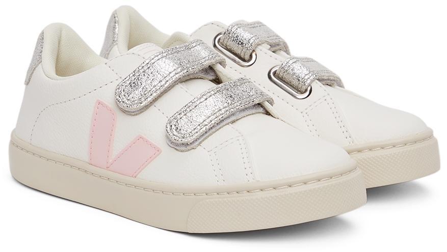 商品Veja|Kids White & Silver Leather Esplar Sneakers,价格¥697,第6张图片详细描述