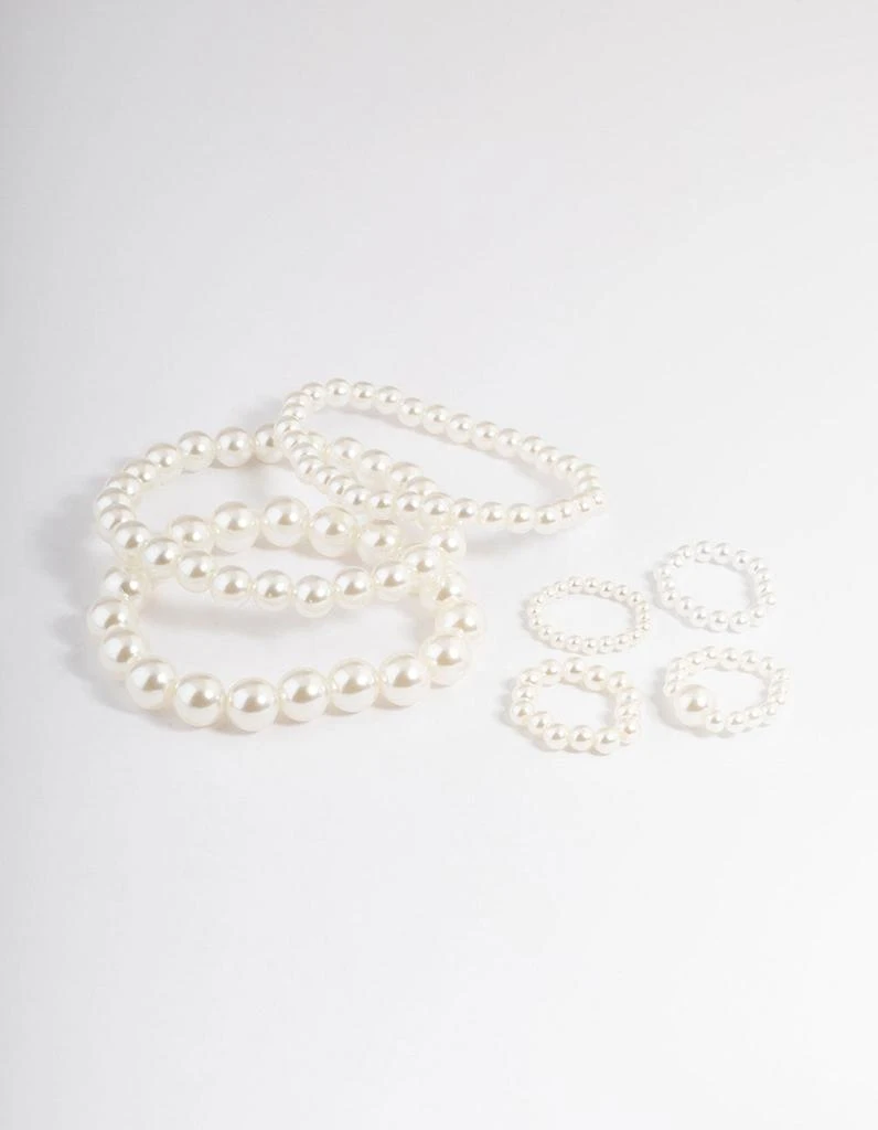 商品Lovisa|Acrylic Mixed Pearl Bracelet and Ring Pack,价格¥43,第3张图片详细描述