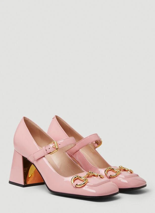 商品Gucci|Horsebit High Heel Pumps in Rose,价格¥7958,第2张图片详细描述