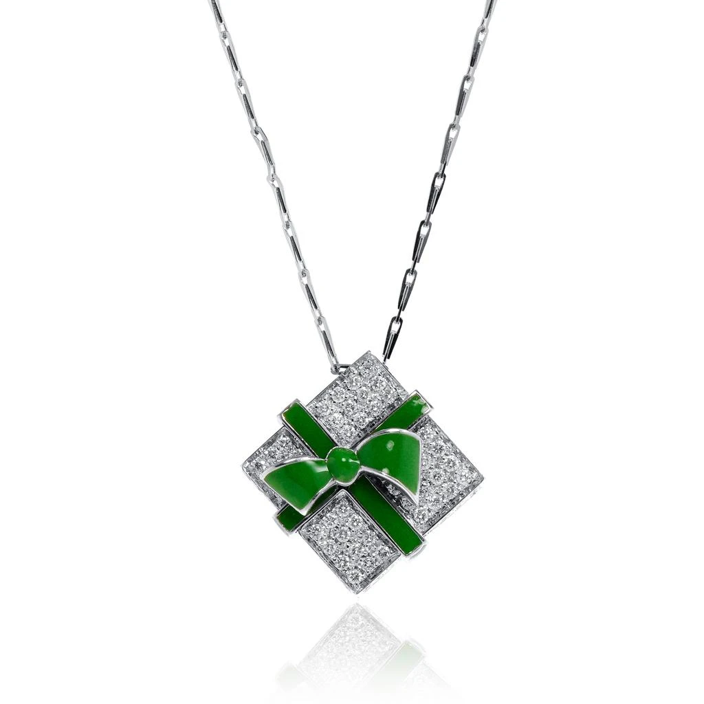 商品Roberto Coin|Roberto Coin 18K White Gold and EnÂmel Diamond 0.95ct. tw. Pendant Necklace 3420231AW20X,价格¥26950,第1张图片