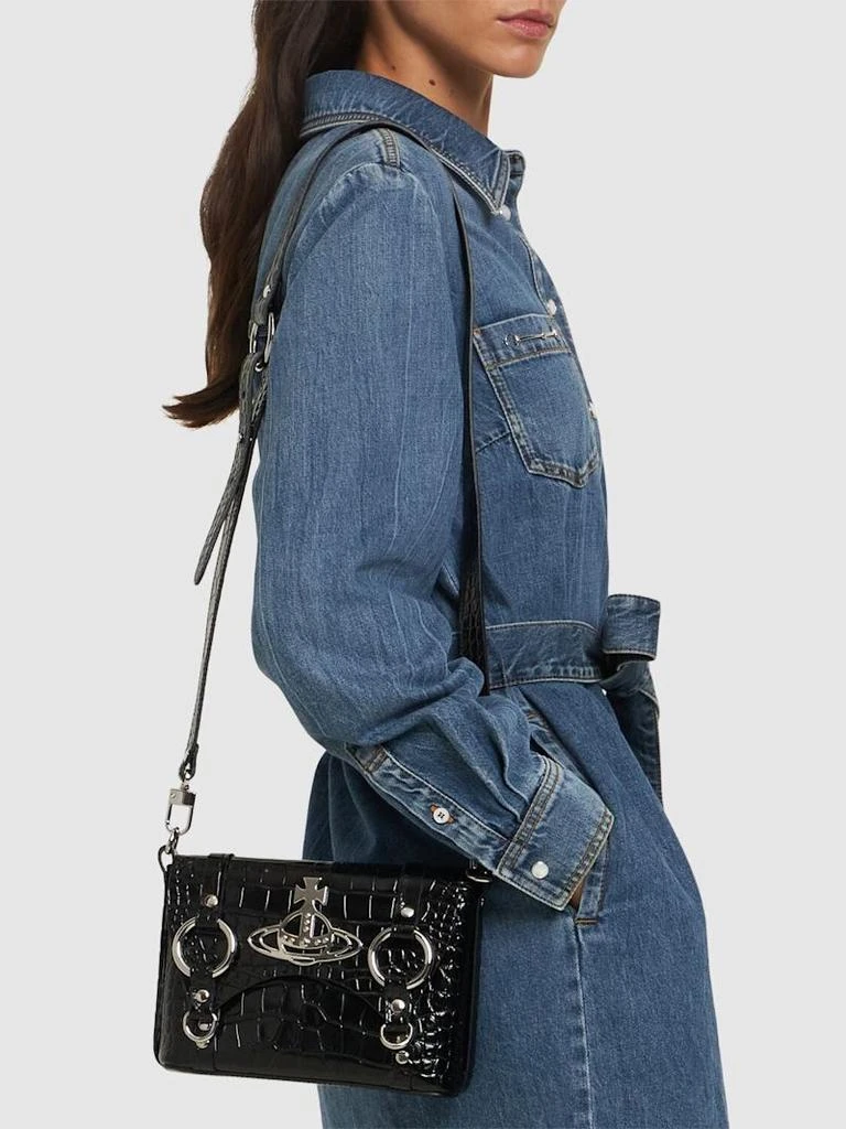 商品Vivienne Westwood|Kim鳄鱼压纹皮革斜挎包,价格¥5404,第2张图片详细描述