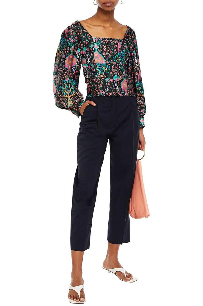 商品Sandro|Navam cropped pleated twill straight-leg pants,价格¥416,第4张图片详细描述