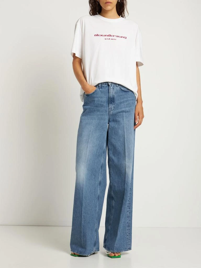 商品Alexander Wang|Logo Printed Cotton Jersey T-shirt,价格¥1495,第1张图片详细描述