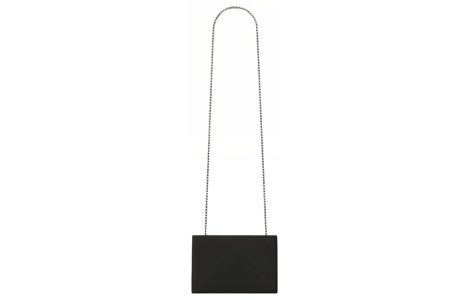 商品[国内直发] Yves Saint Laurent|圣罗兰 YSL KATE 银标Logo 粒面压印牛皮 链条包单肩斜挎包 小号 女款 黑色 经典推荐,价格¥13662,第3张图片详细描述