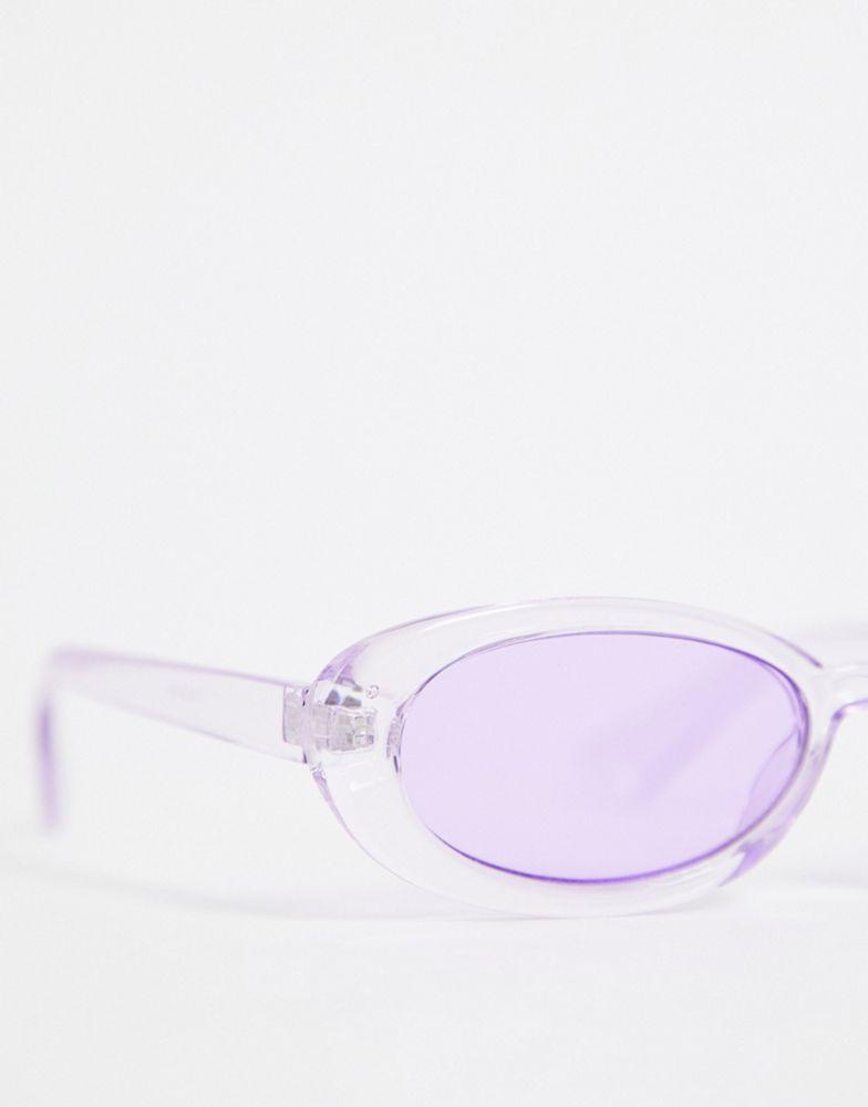 ASOS DESIGN 90's oval sunglasses in purple - PURPLE商品第4张图片规格展示