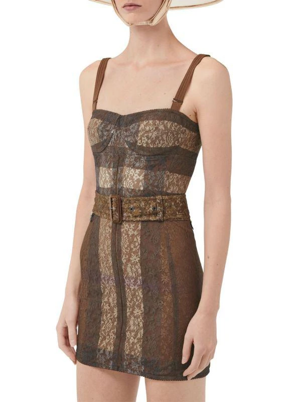 商品Burberry|Belted Lace Bustier Mini Dress,价格¥3649,第1张图片