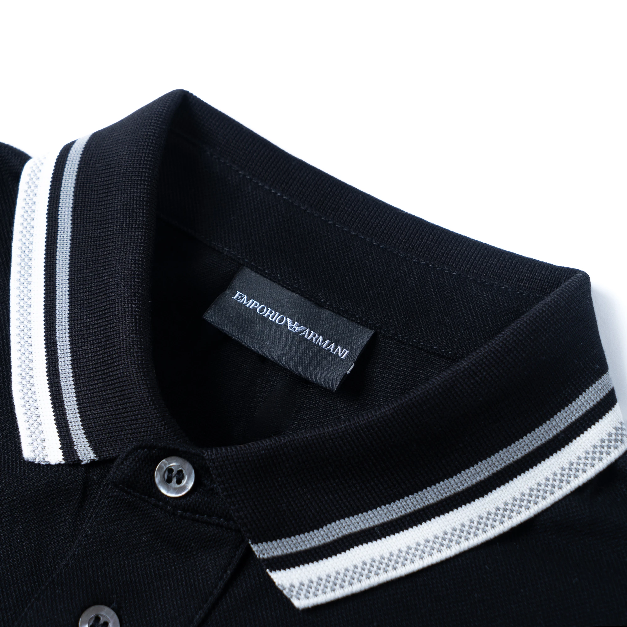 商品[国内直发] Emporio Armani|阿玛尼 胸口徽标短袖polo衫 男款 黑色,价格¥1023,第6张图片详细描述