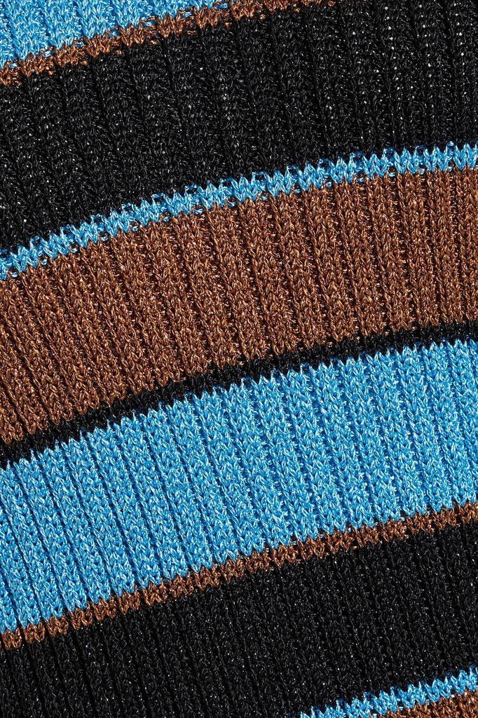 商品Ganni|Ribbed striped metallic crochet-knit top,价格¥755,第6张图片详细描述