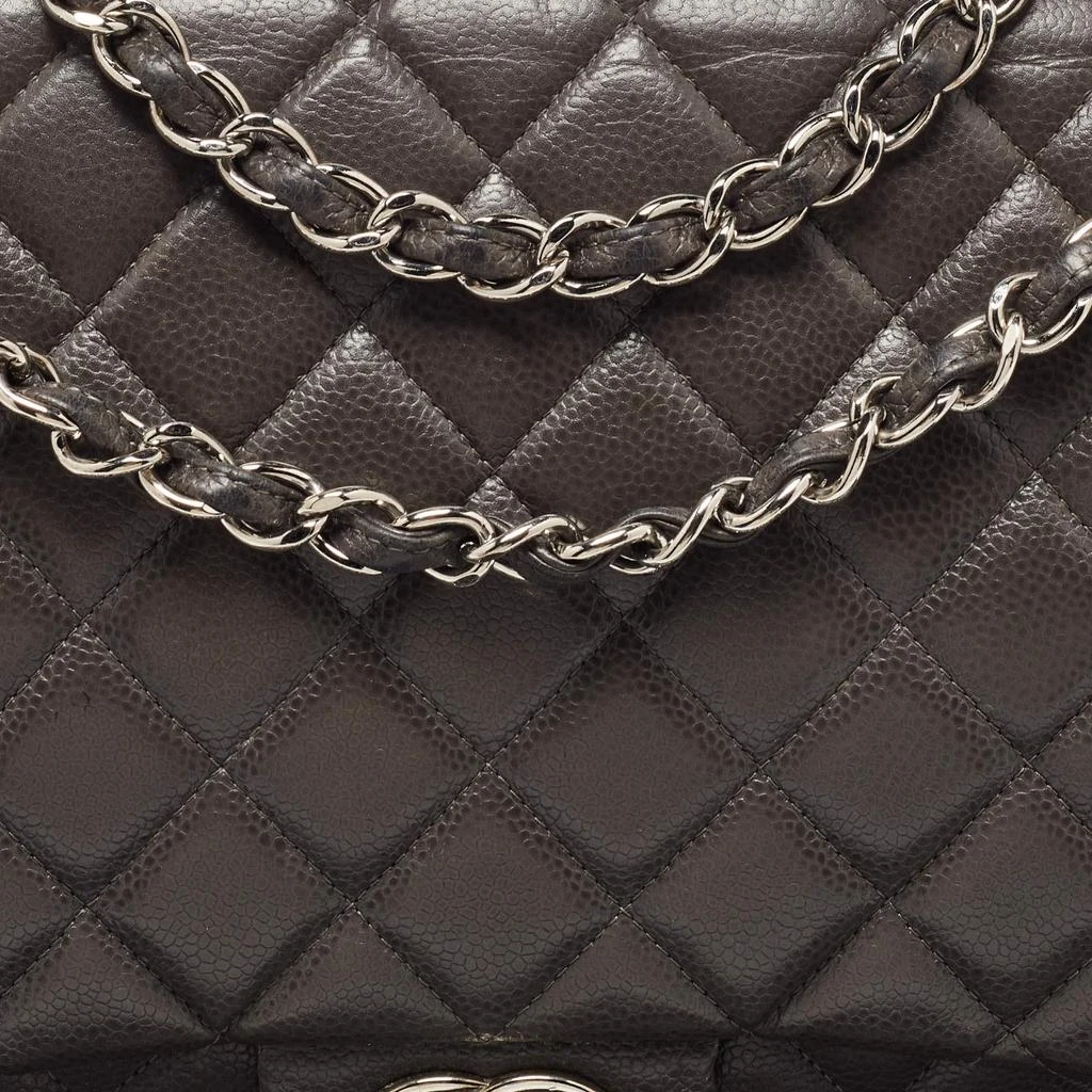 商品[二手商品] Chanel|Chanel Grey Quilted Caviar Leather Maxi Classic Double Flap Bag,价格¥28265,第5张图片详细描述