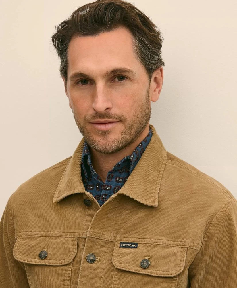 商品Brooks Brothers|Medium Wale Corduroy Trucker Jacket,价格¥1623,第4张图片详细描述